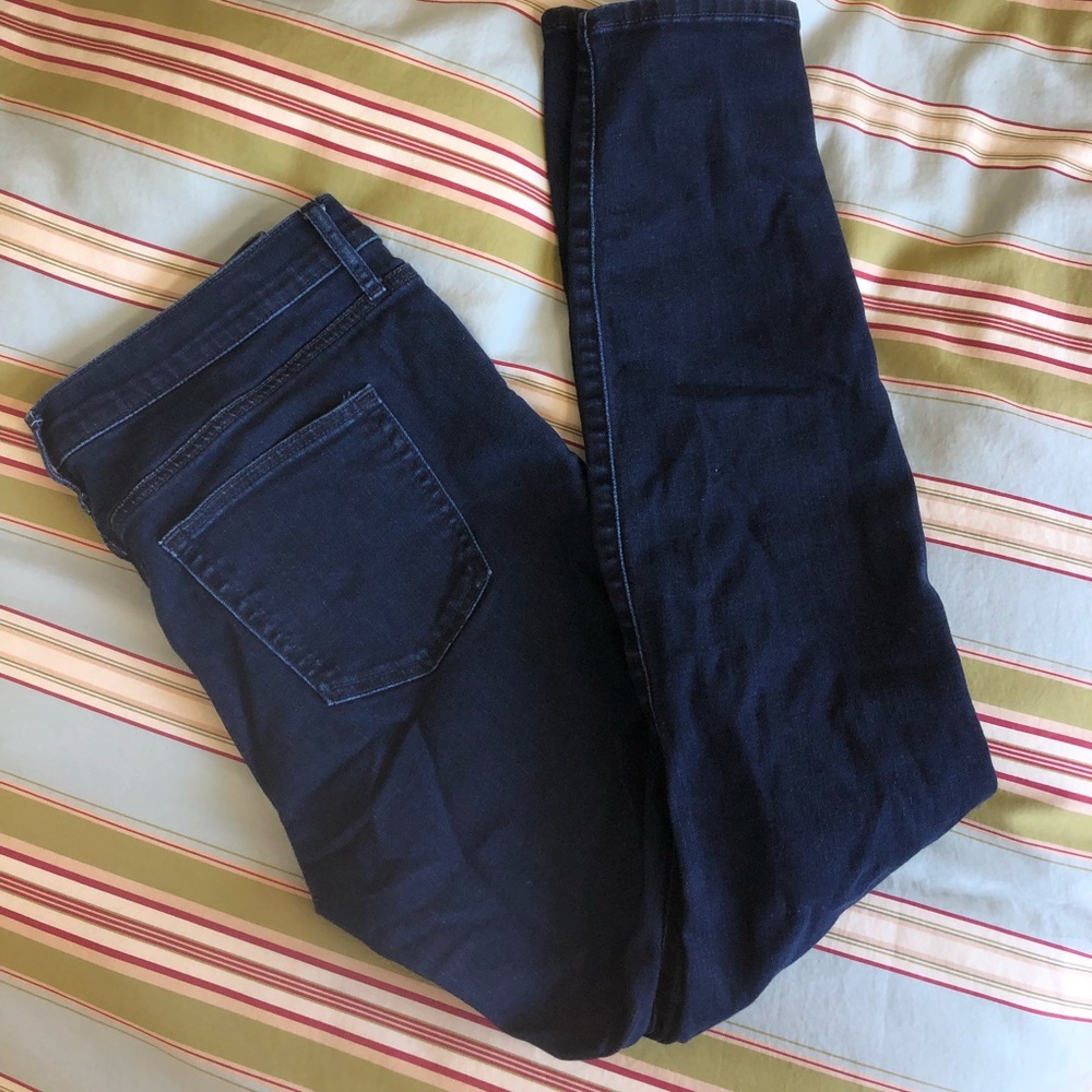 dark blue skinny jeans 32 long gap